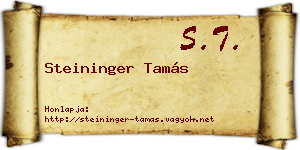 Steininger Tamás névjegykártya